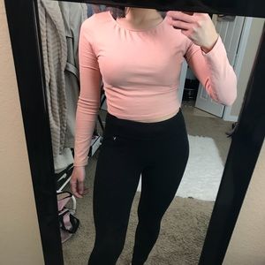 Peach Long Sleeved Crop Top